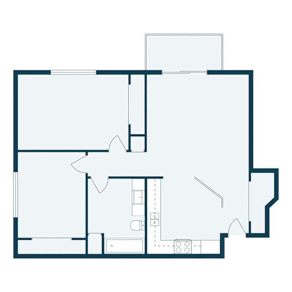 Thumbnail 2 of 2 Southgate Apartments in Fargo, ND | Two Bedroom Floor Plan 21B