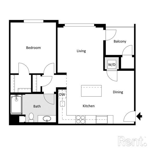 Thumbnail 3 of 8 A1 Floor Plan at Westbury Apartments, Rancho Cucamonga, CA, 91739