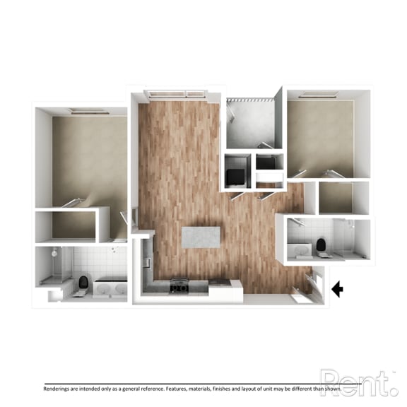 Thumbnail 2 of 8 Plan B1 no furniture at Westbury Apartments, Rancho Cucamonga, 91739