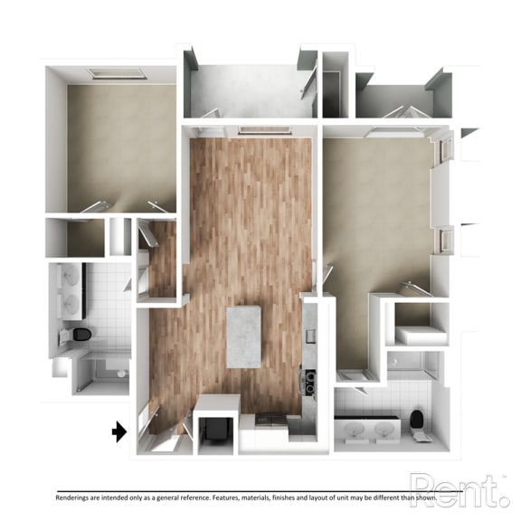 Thumbnail 2 of 8 Plan B2C no furniture at Westbury Apartments, California, 91739