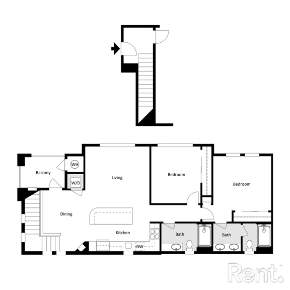 Thumbnail 3 of 8 Plan B3 at Westbury Apartments, California