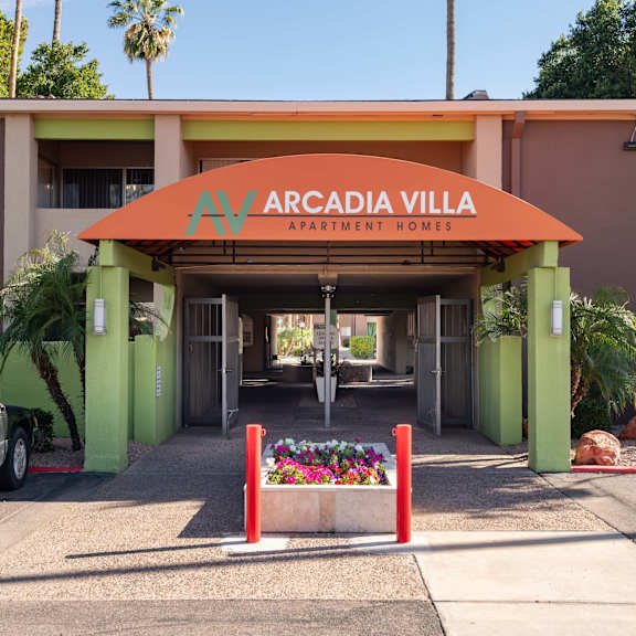 the entrance to the building