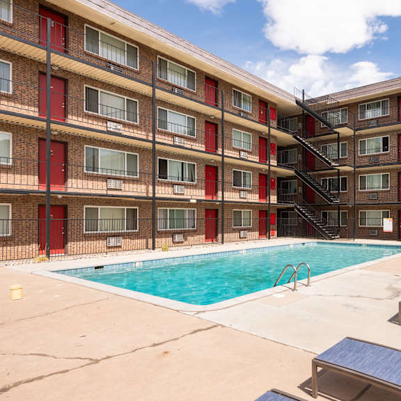 the swimming pool at our apartments