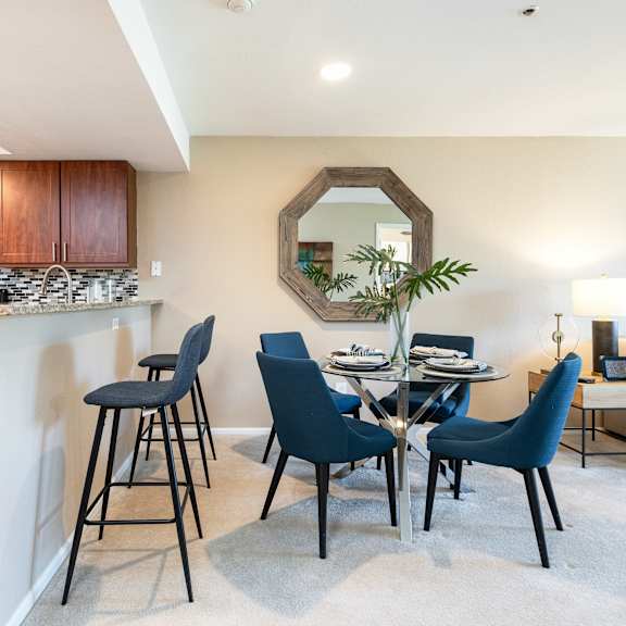 our apartments at the district feature a dining area and kitchen