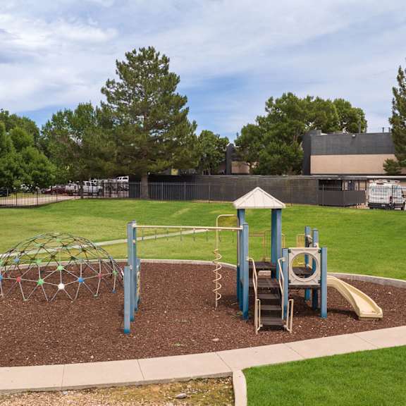 a playground in the middle of a park