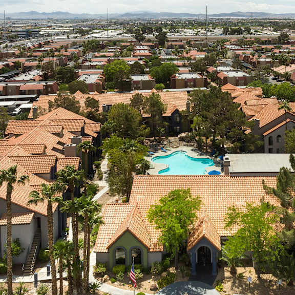 a view of the neighborhood from the roof of a home