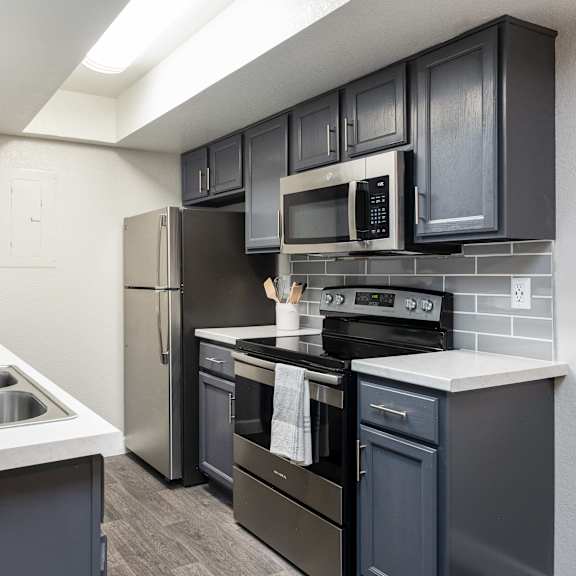 our apartments offer a modern kitchen with stainless steel appliances