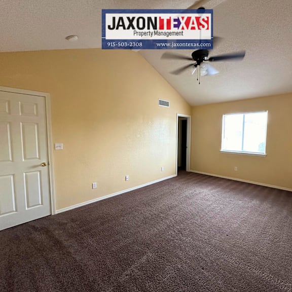 upstairs bedroom - main bedroom, fully carpeted