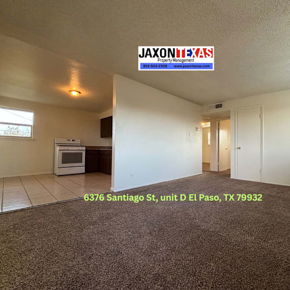 empty room with a jaxon texas sign on the wall.