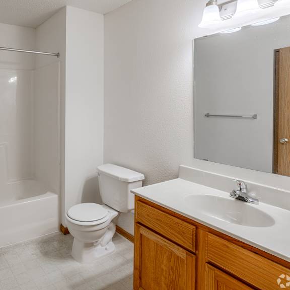 bathroom at hillcrest apartments, st cloud, mn