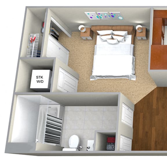 Thumbnail 1 of 2 Studio / 1 Bath (587 sf) Floor Plan at Cedar Place Apartments, Wisconsin