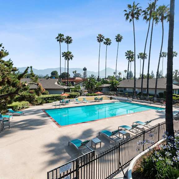 the swimming pool at the anaheim hills resort hotel at terramonte apartment homes, california, 91767