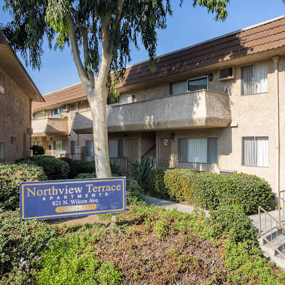 a building with a sign that says northview terrace in front of it.