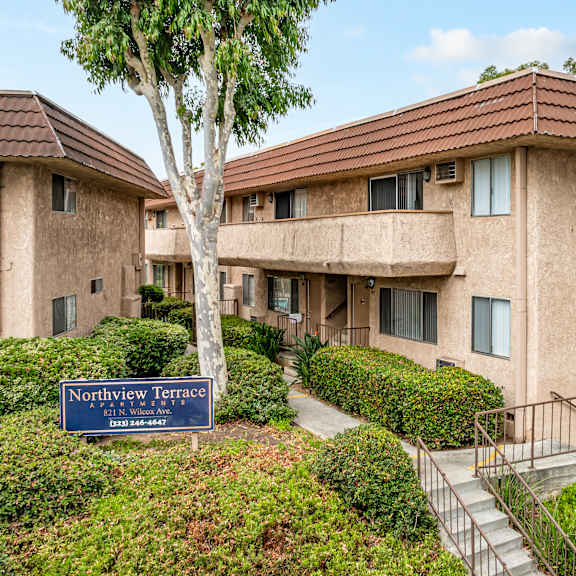 a building with a sign that says northview terrace.