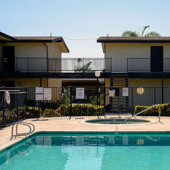 our apartments showcase an unique swimming pool at park columbia apts, california