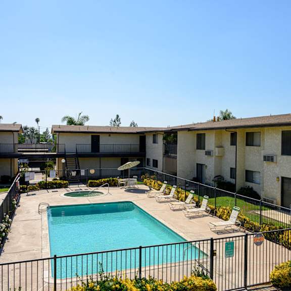 our apartments in a city have a large swimming pool at park columbia apts, hemet california