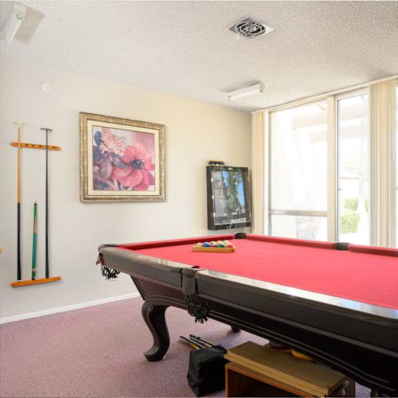 a games room with a pool table and a television at villa hemet, hemet, 92543