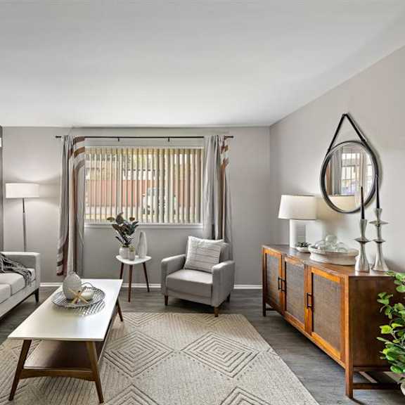 spacious living area at residences at grand blanc apartments - grand blanc, mi, grand blanc twp, mi
