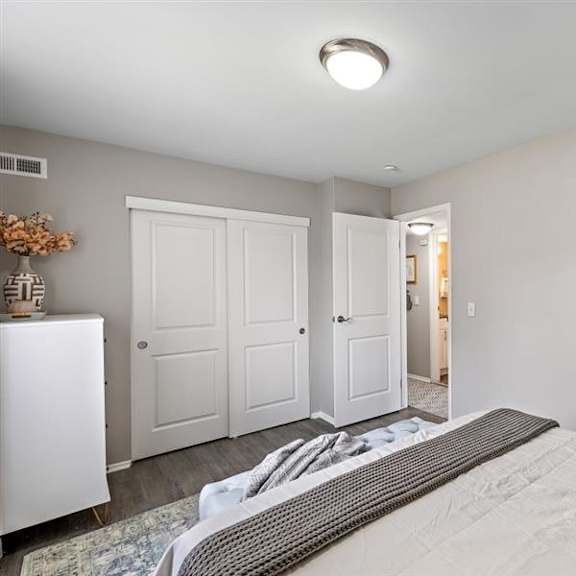 bedroom with closet at residences at grand blanc apartments - grand blanc, mi, michigan, 48507