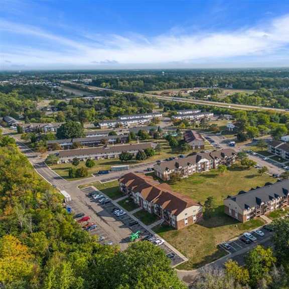 drone view at residences at grand blanc apartments - grand blanc, mi, grand blanc twp, mi, 48507