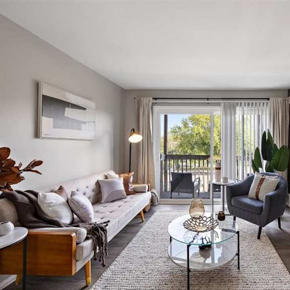 living area interior at residences at grand blanc apartments - grand blanc, mi, michigan