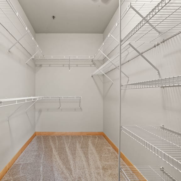 Thumbnail 9 of 13 Spacious closet in bedroom. Lowertown Lofts  in St. Paul, MN 3 Bedroom 2.5 Bath Plus Den Apartment  at Lowertown Lofts, Minnesota