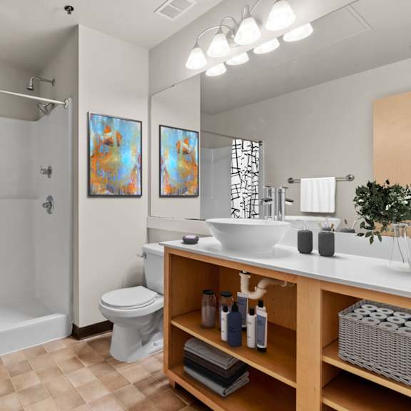 Thumbnail 13 of 13 Full bathroom. Lowertown Lofts  in St. Paul, MN 3 Bedroom 2.5 Bath Plus Den Apartment  at Lowertown Lofts, Minnesota