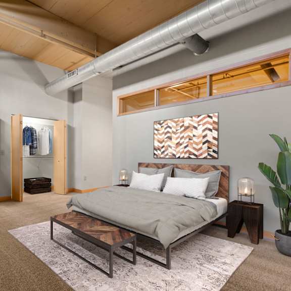 Thumbnail 10 of 13 Bedroom at Lowertown Lofts  in St. Paul, MN 3 Bedroom 2.5 Bath Plus Den Apartment  at Lowertown Lofts, Minnesota