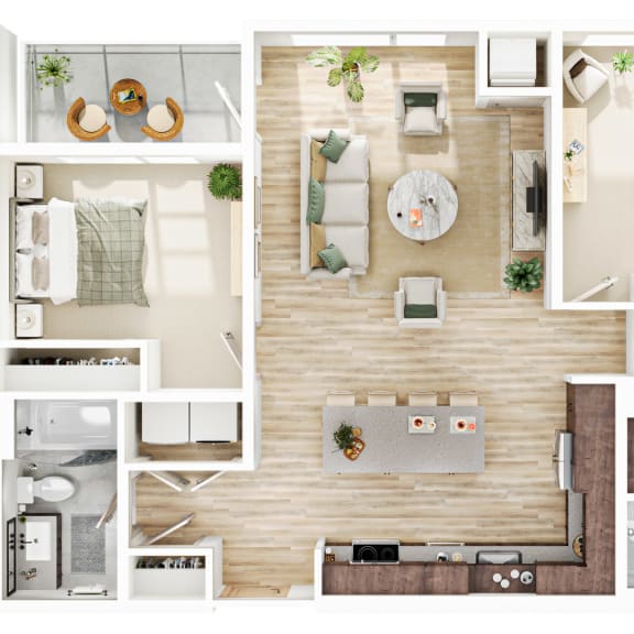 Thumbnail 1 of 3 2 bed 2 bathroom C2 Floor Plan at The Mera, St Louis Park, MN
