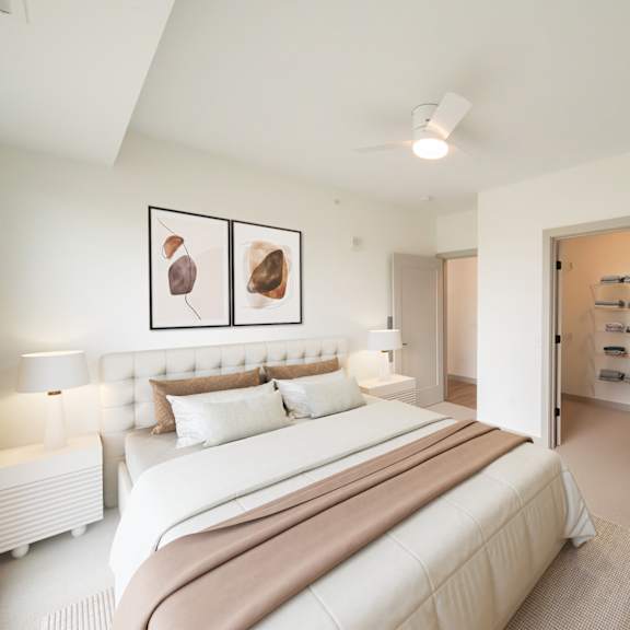 Thumbnail 3 of 9 Second bedroom in the C4 two bedroom two bathroom floor plan at The Mera in St. Louis Park, Minnesota
