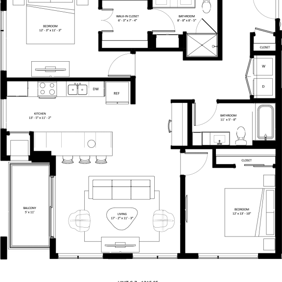 Thumbnail 2 of 2 2 bedroom 2 bathroom C-7 Floor Plan at The Mera, St Louis Park, MN 55426