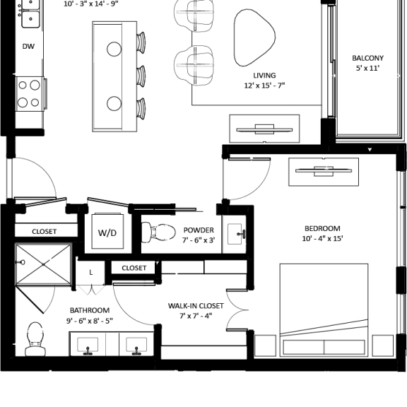 Thumbnail 2 of 2 2 bedroom 2 bathroom CC-1 Floor Plan at The Mera, St Louis Park, 55426