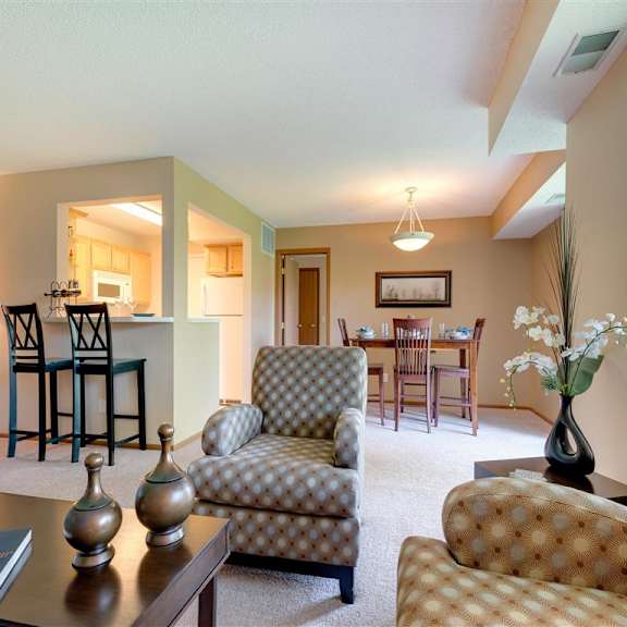 Thumbnail 2 of 7 Ridge floor plan living and dining room at Mallard Ridge, Maple Grove, MN