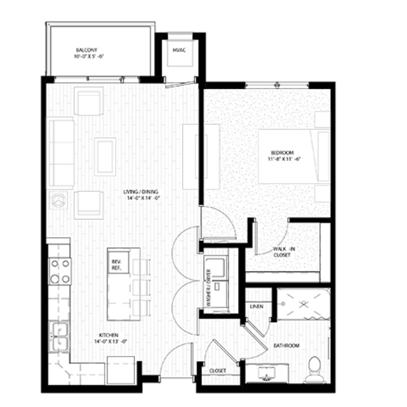 Thumbnail 3 of 3 1 bed 1 bath D at The Mera, St Louis Park, 55426
