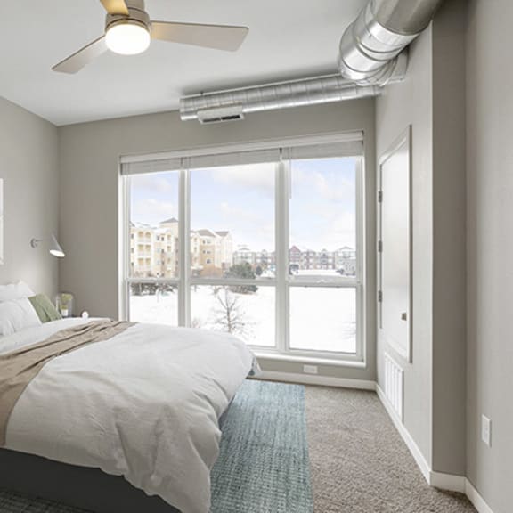 Thumbnail 7 of 15 Bedroom with cozy bed at Nuvelo at Parkside, Apple Valley, 55124