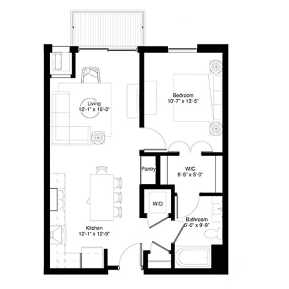 Thumbnail 3 of 3 1 Bedroom Aspen Floor Planat Central Park West, Minnesota