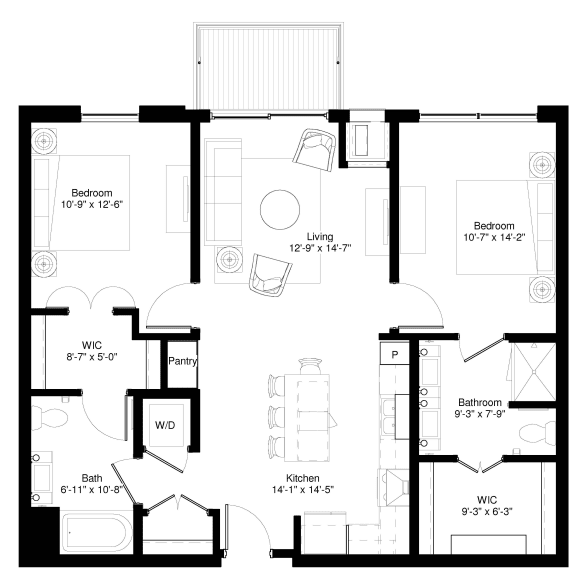 Thumbnail 3 of 4 2 Bedroom White Spruce Floor Plan at Central Park West, St. Louis Park, MN