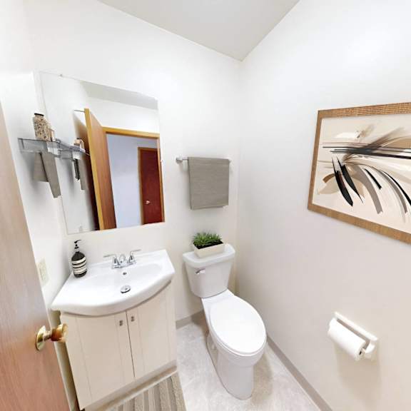 a bathroom with a toilet and a sink and a mirror