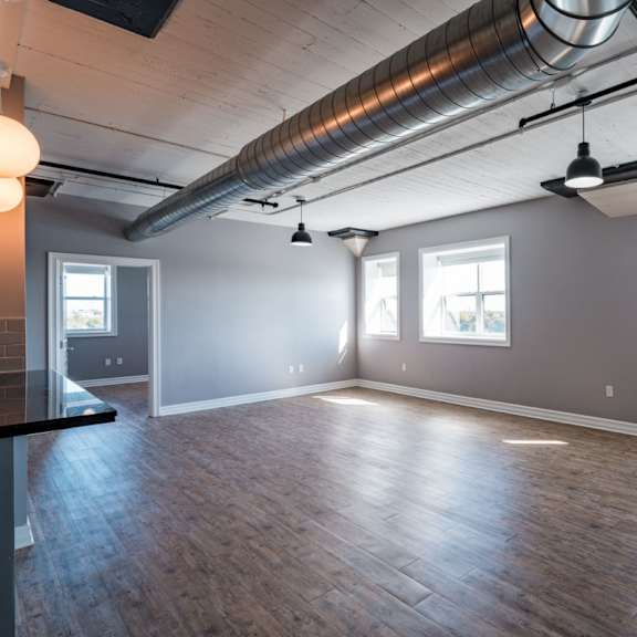 mail and elevator area at mid city apartments at 1665 main st buffalo ny