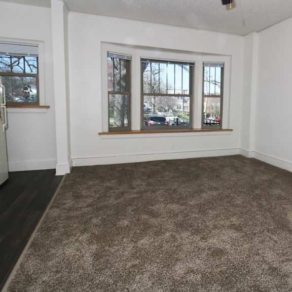 an empty room with a window