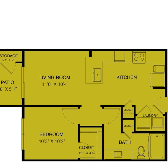 Thumbnail 1 of 16 a floor plan of a studio apartment with a bedroom and a living room