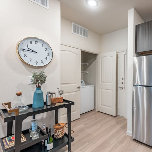Thumbnail 5 of 15 our apartments offer a kitchen with stainless steel appliances at Three Hills, Austin Texas