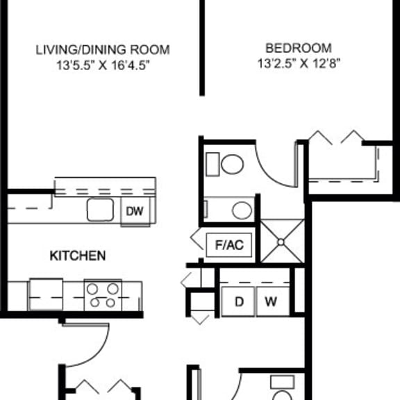 Thumbnail 2 of 10 2d of two bedroom floor plan at Andover Pointe Apartment Homes in LaVista, NE