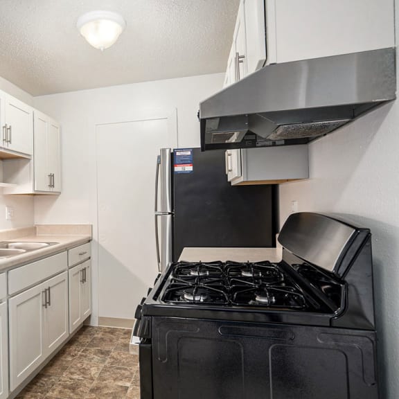 Thumbnail 7 of 14 a kitchen with stainless steel appliances at Apple Ridge Apartments, Michigan, 49534
