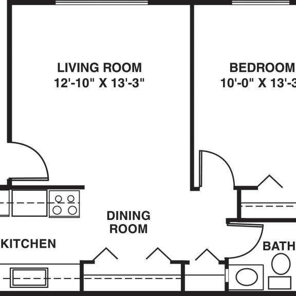 Thumbnail 2 of 10 One bedroom floor plan at Briarwood Apartments in Benton Harbor, MI
