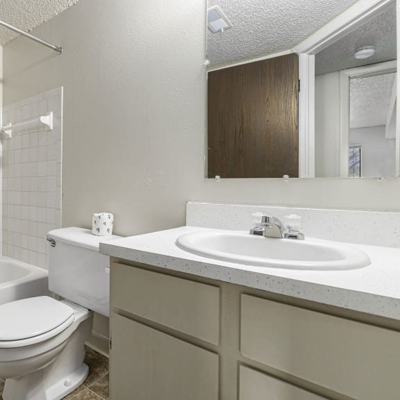 Thumbnail 8 of 12 a bathroom with a sink toilet and a bath tub at Briarwood Apartments, Benton Harbor