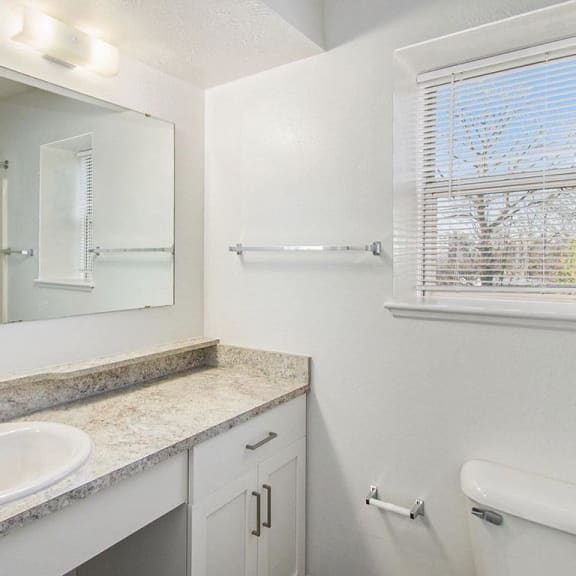 Thumbnail 12 of 14 a bathroom with a window at Canal 2 Apartments in Lansing, MI