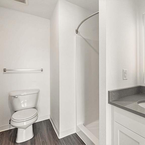 Thumbnail 18 of 18 Second bathroom with walk in shower at Eagle Ridge Apartment Homes, Traverse City, MI