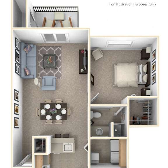Thumbnail 1 of 12 Two Bedroom Two Bath Floorplan at Gull Prairie/Gull Run Apartments and Townhomes, Kalamazoo, MI