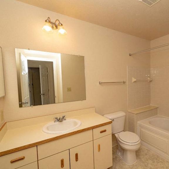 Thumbnail 11 of 14 a bathroom with a sink toilet and a bath tub at Gull Prairie/Gull Run Apartments and Townhomes, Kalamazoo, MI, 49048